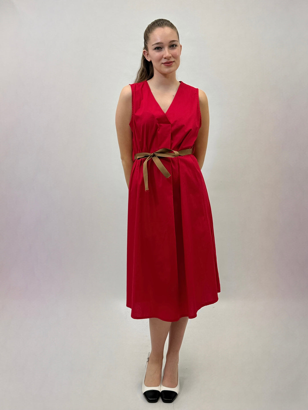 Xenia™  |  V-neck Dress Belt Detail