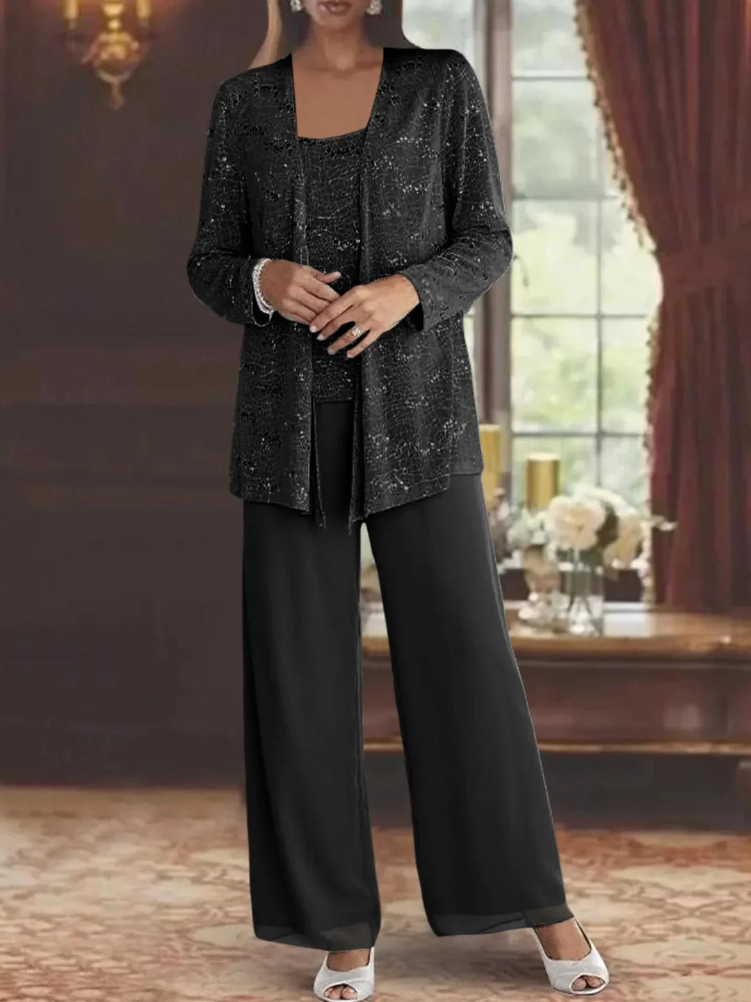 CHIFFON PANT SET FOR WOMEN