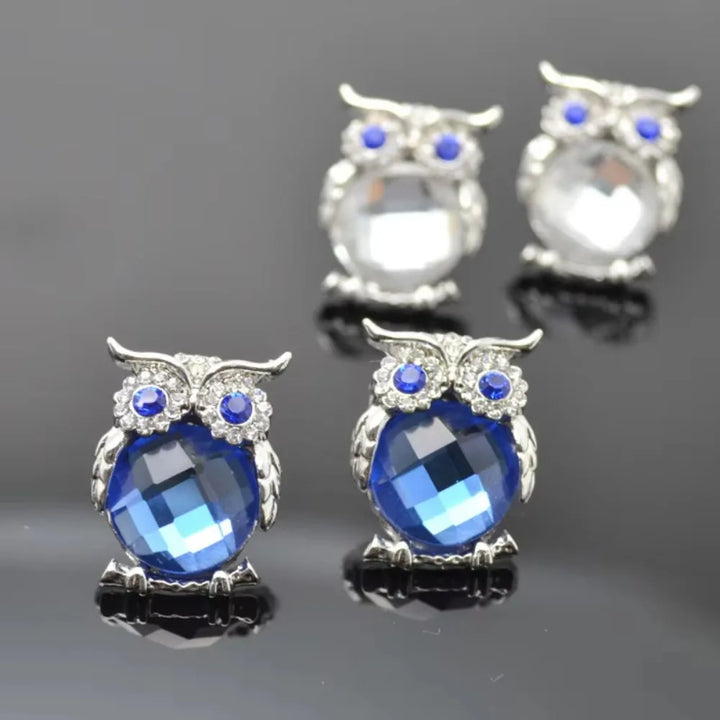 Crystal Owl Pendant Necklace, view 3 - Elena Harper