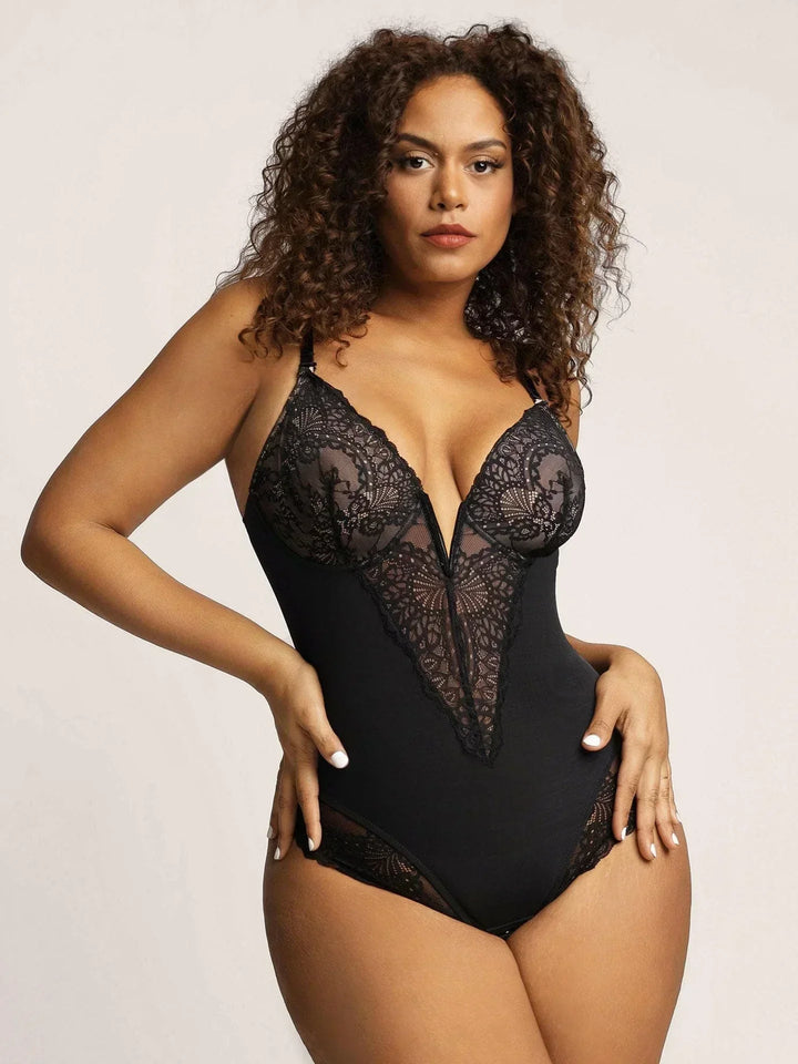 Noé™ | Elegant bodysuit with deep V-neckline