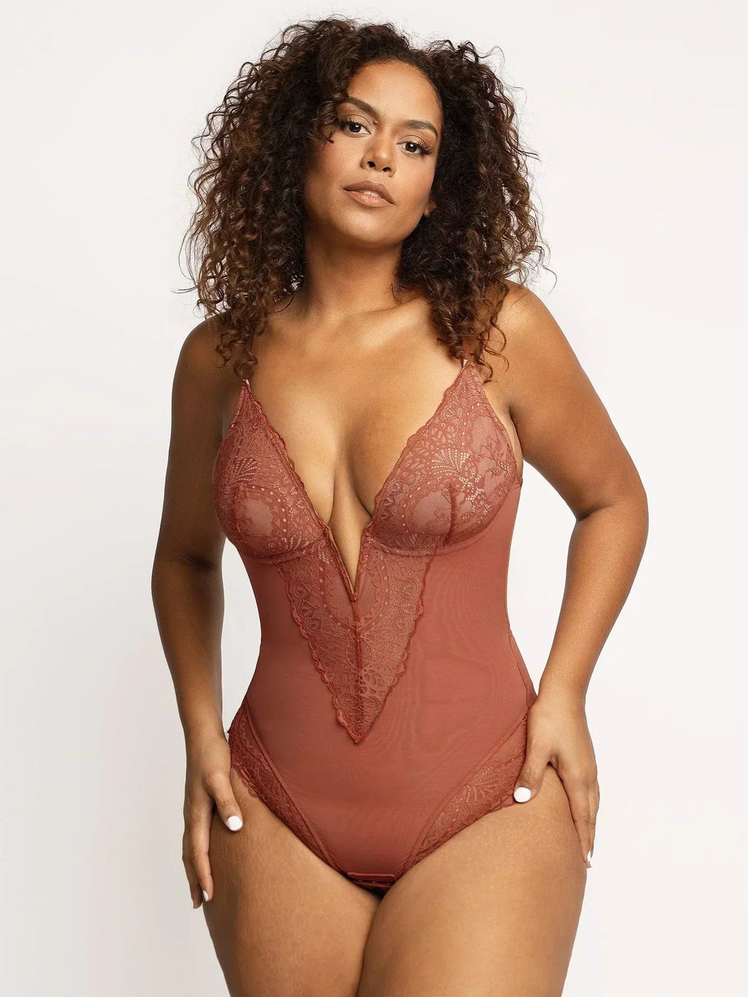 Noé™ | Elegant bodysuit with deep V-neckline