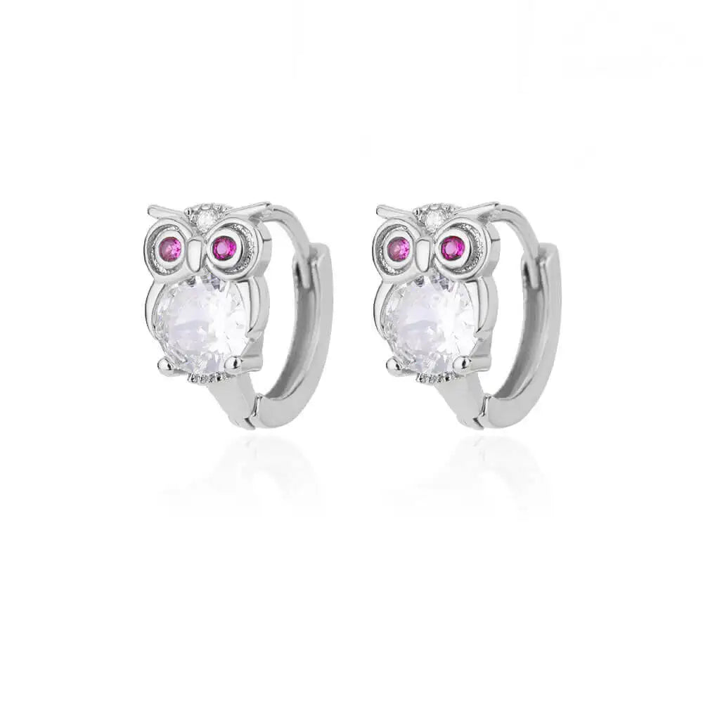Crystal Animal Hoop Earrings, view 8 - Elena Harper