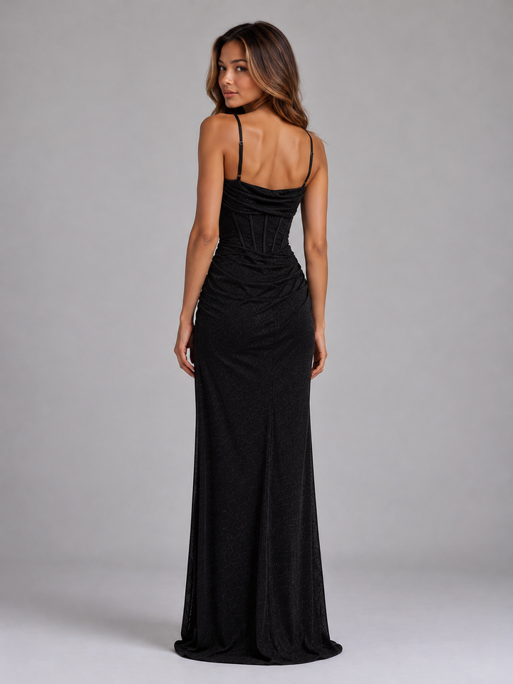 Women’s Glitter Corset Maxi Dress