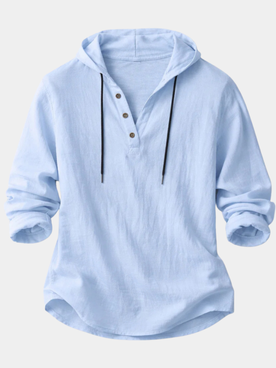 LAURENT MONACO | COTTON AND LINEN HOODIE FOR MEN