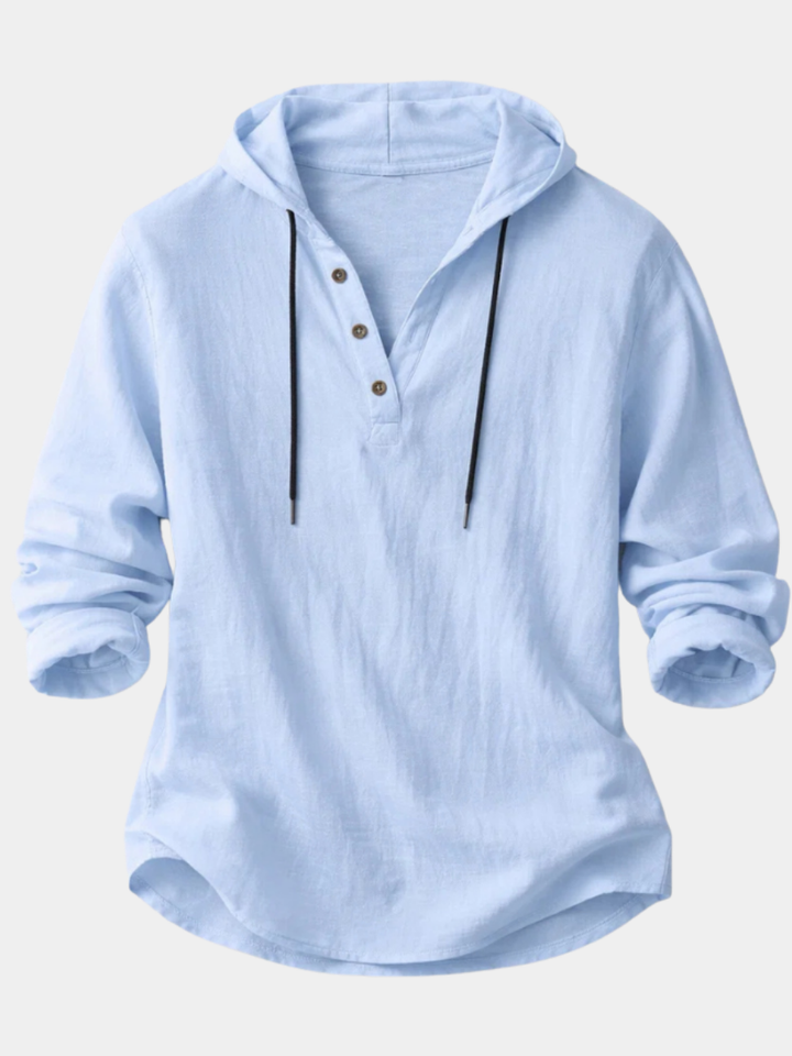 LAURENT MONACO | COTTON AND LINEN HOODIE FOR MEN
