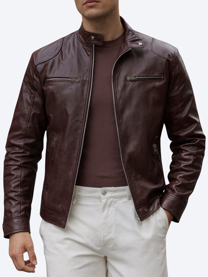 LAURENT MONACO | MEN'S HIGH COLLAR JACKET WITH ZIPPER