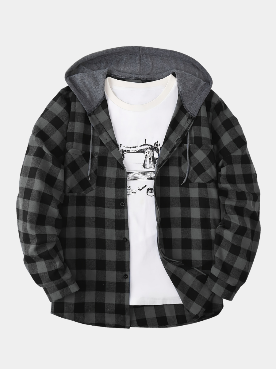 LAURENT MONACO | CHECKERED HOODIE FOR MEN