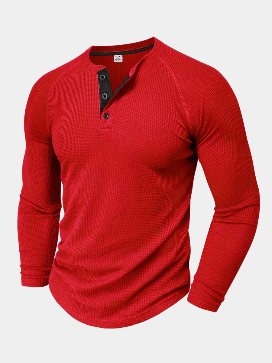 LAURENT MONACO | TEXTURED HENLEY T-SHIRT FOR MEN