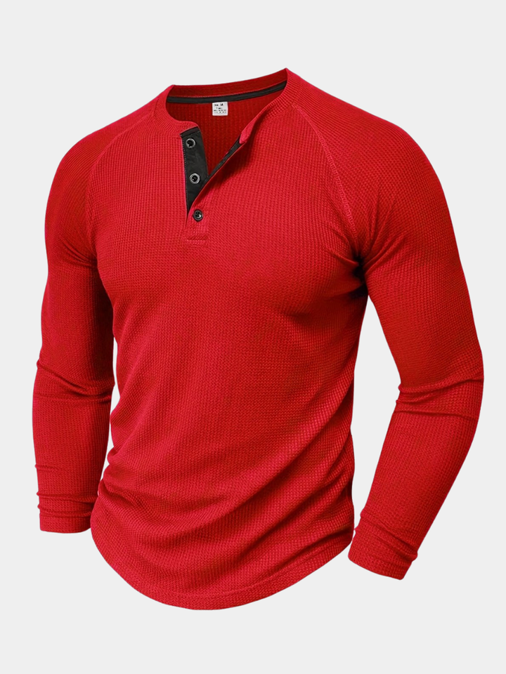 LAURENT MONACO | TEXTURED HENLEY T-SHIRT FOR MEN