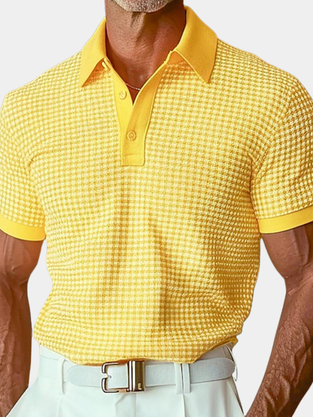 Laurent Monaco Checked Polo Shirt for Men - Elena Harper