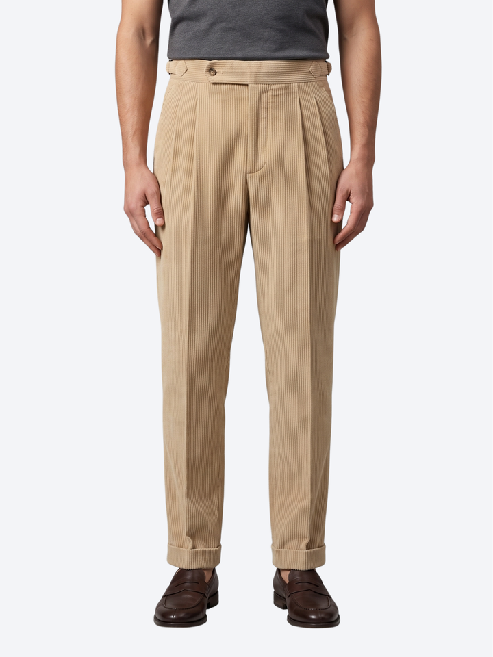 LAURENT MONACO | PLEATED CORDUROY TROUSERS FOR MEN
