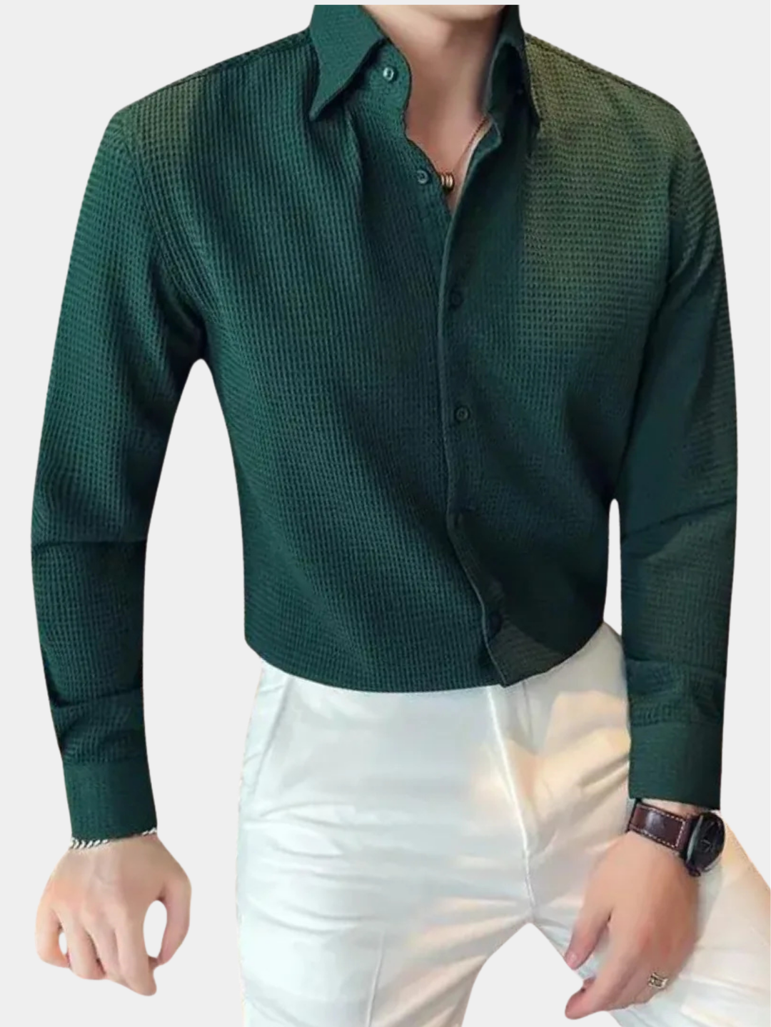 LAURENT MONACO | SLIM TEXTURED SHIRT FOR MEN