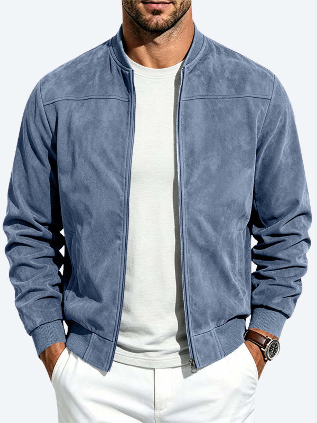 LAURENT MONACO | MEN'S ZIP-UP BOMBER JACKET