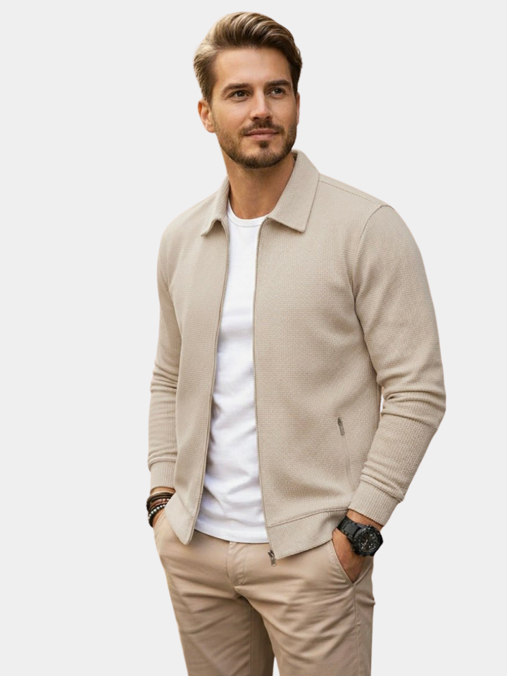 LAURENT MONACO | TEXTURED ZIP-UP VEST FOR MEN