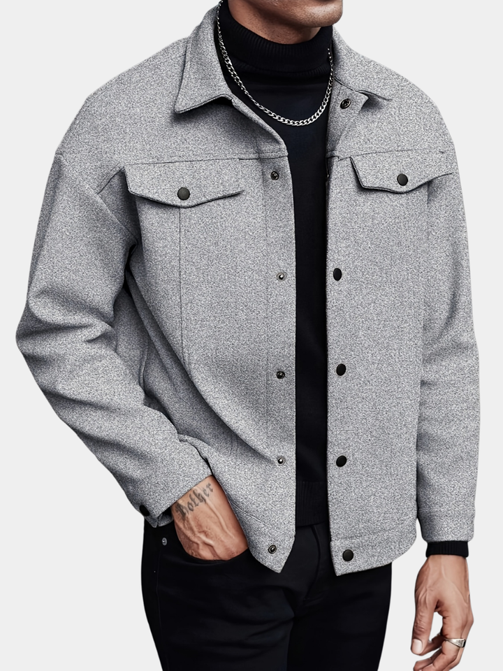 LAURENT MONACO | TEXTURED BUTTON-UP JACKET FOR MEN