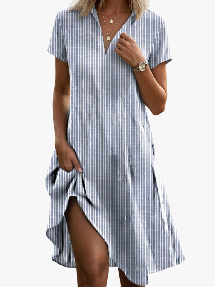 CHIC MIDI DRESS WITH PATTERN FOR WOMEN