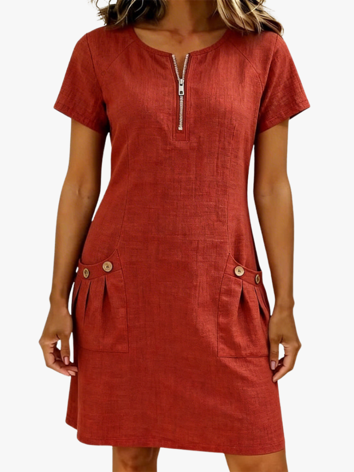 A-LINE DRESS ZIP FOR WOMEN