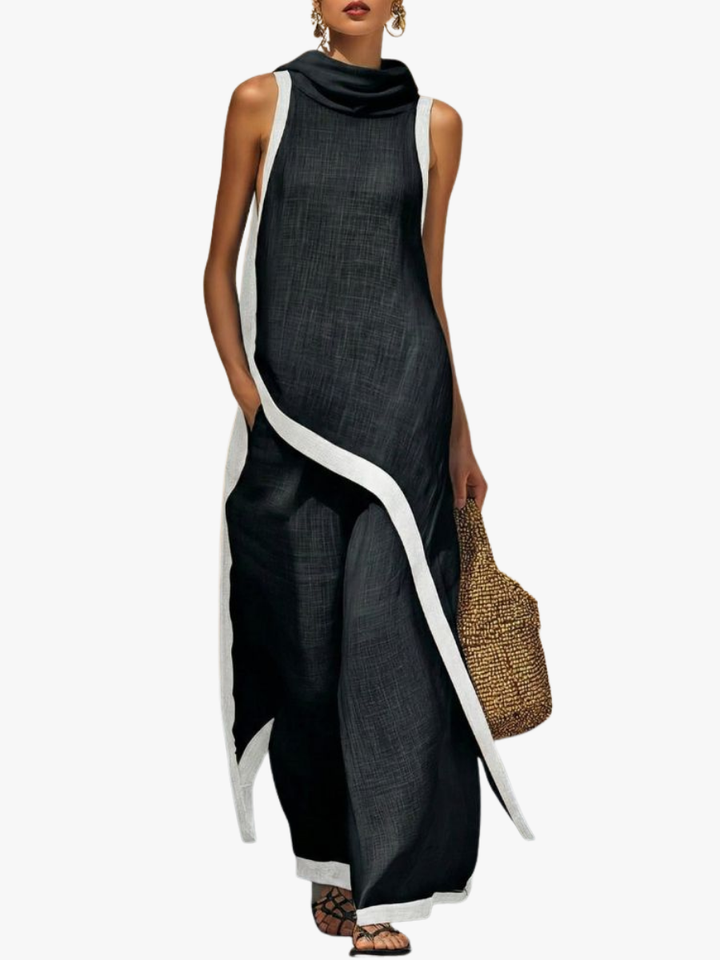 ASYMMETRICAL LINEN SET FOR WOMEN