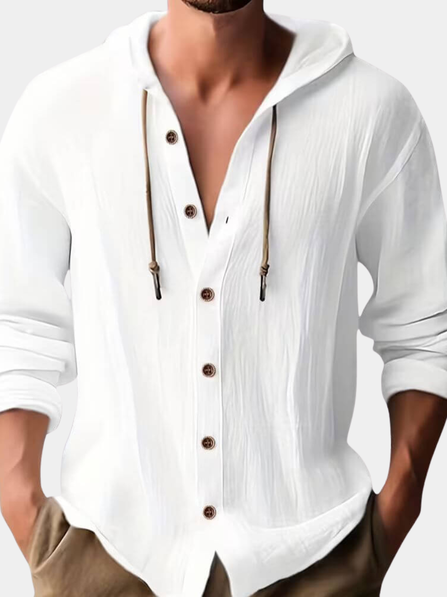 LAURENT MONACO | LONG SLEEVE HOODIE T-SHIRT FOR MEN