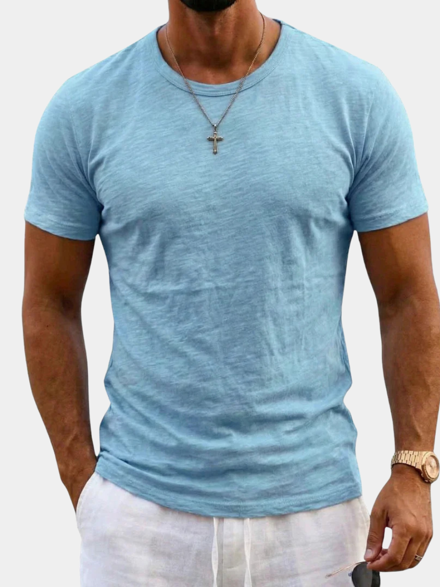 LAURENT MONACO | SLUB COTTON T-SHIRT FOR MEN