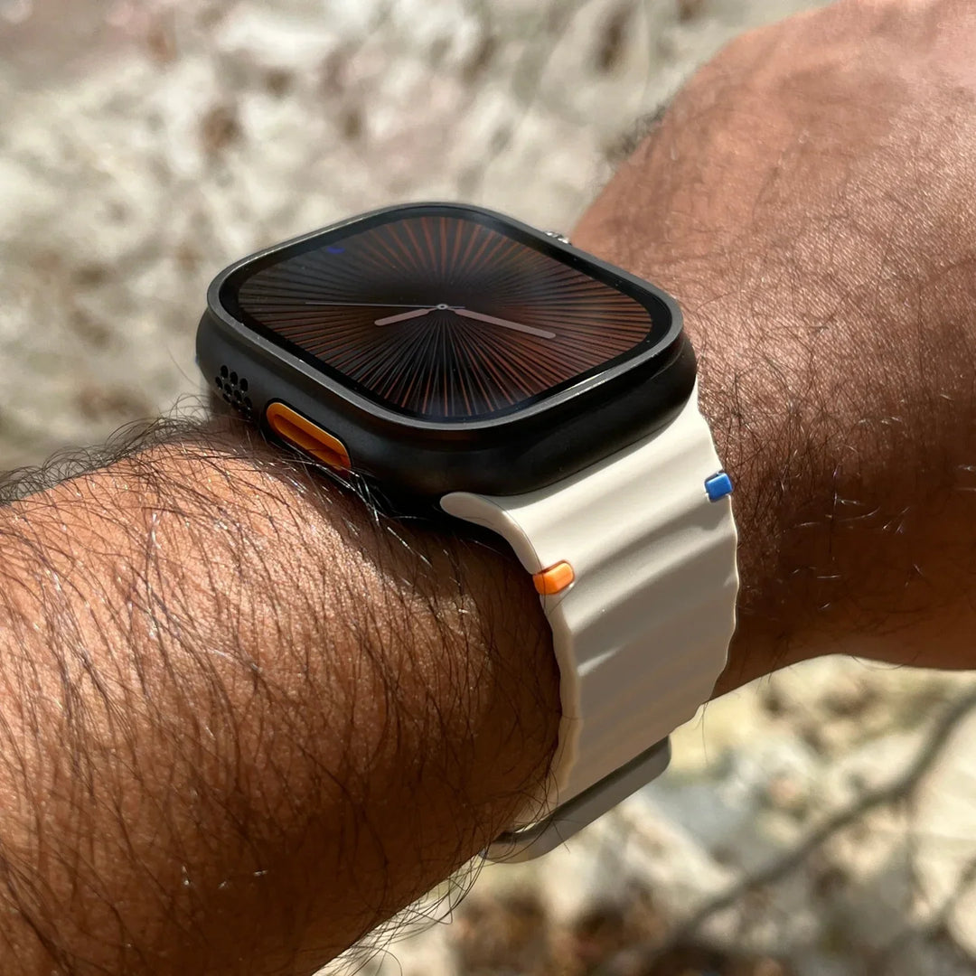 Silicone Watch Band with Two-Color Design for Apple Watch