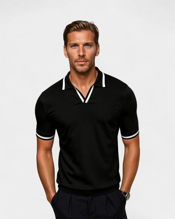 HARRINGTON OXFORD | CONTRAST TRIM KNIT POLO SHIRT FOR MEN