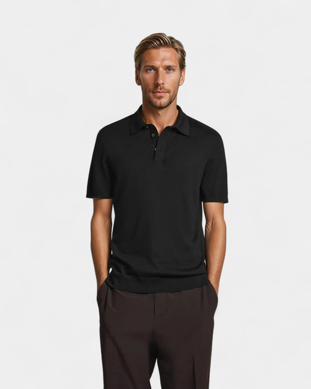 HARRINGTON OXFORD | MERINO BLEND KNIT POLO SHIRT FOR MEN