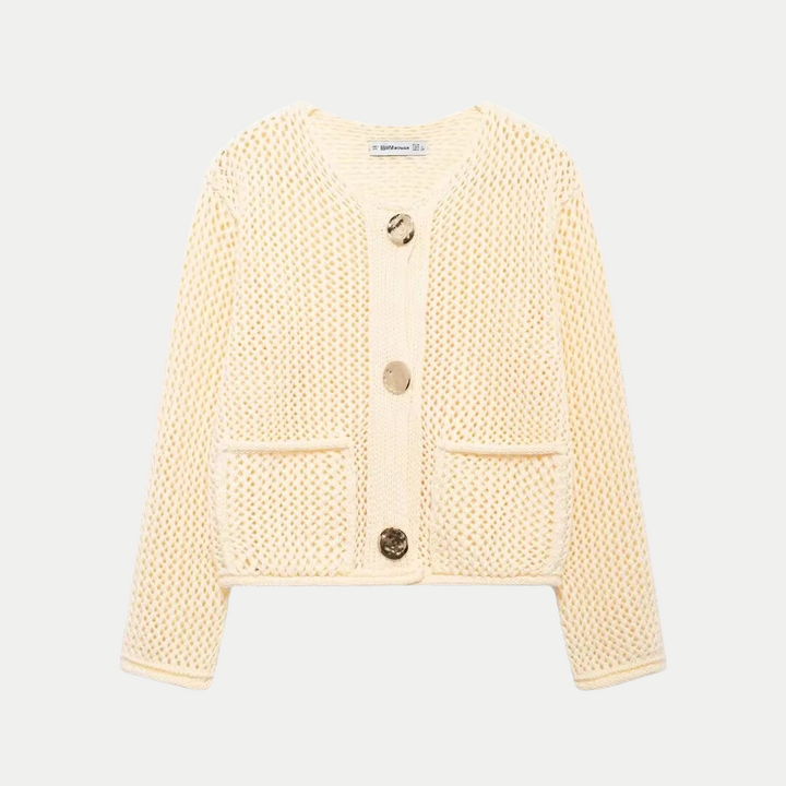 Elegant and Comfortable Buttoned Knit Cardigan for Women - Elena Harper