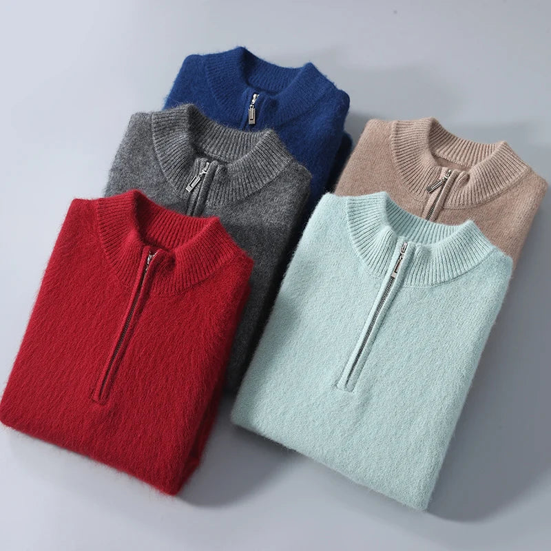 Emma & Rose cashmere zip-up sweater — premium knitwear
