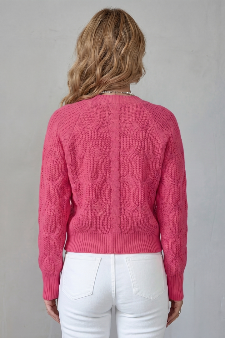 Women's Knitted Bow Cardigan with Button Front Suvienne, view 4 - Elena Harper