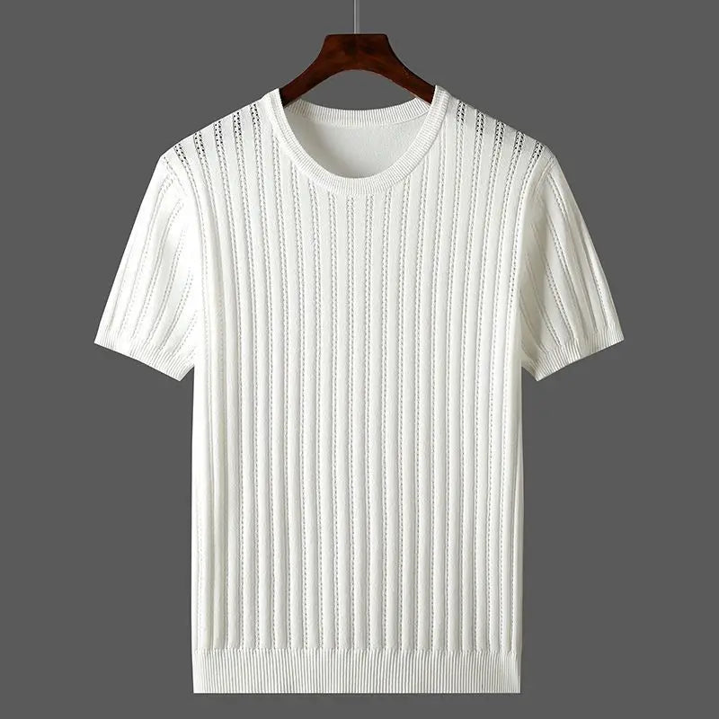 Men's Short Sleeve Cotton Knit T-Shirt - Elena Harper