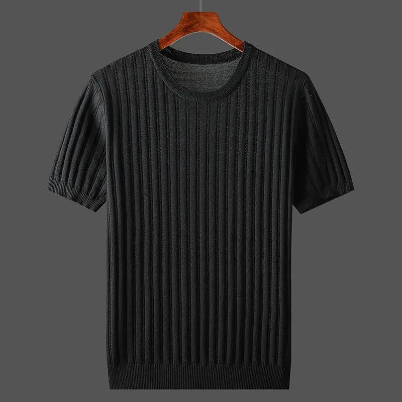 Men's Short Sleeve Cotton Knit T-Shirt, view 2 - Elena Harper