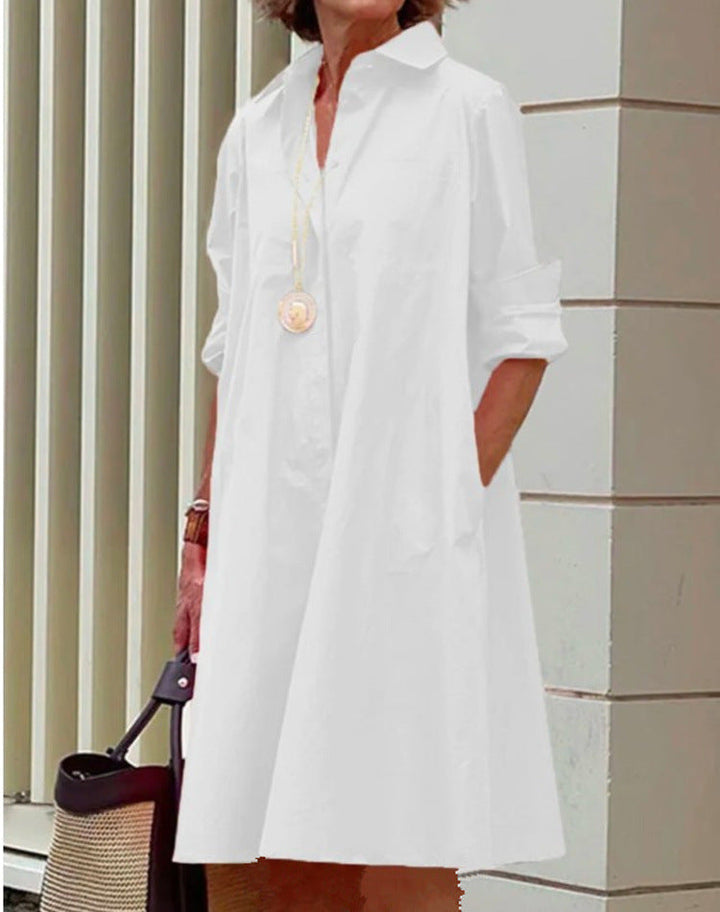 Casual Midi Dress for Women in Cotton and Linen Comfortable Fit for Everyday, view 9 - Elena Harper