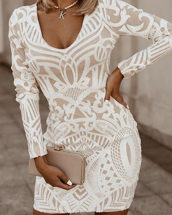 Embroidered Mini Bodycon Dress for Women - Anjie