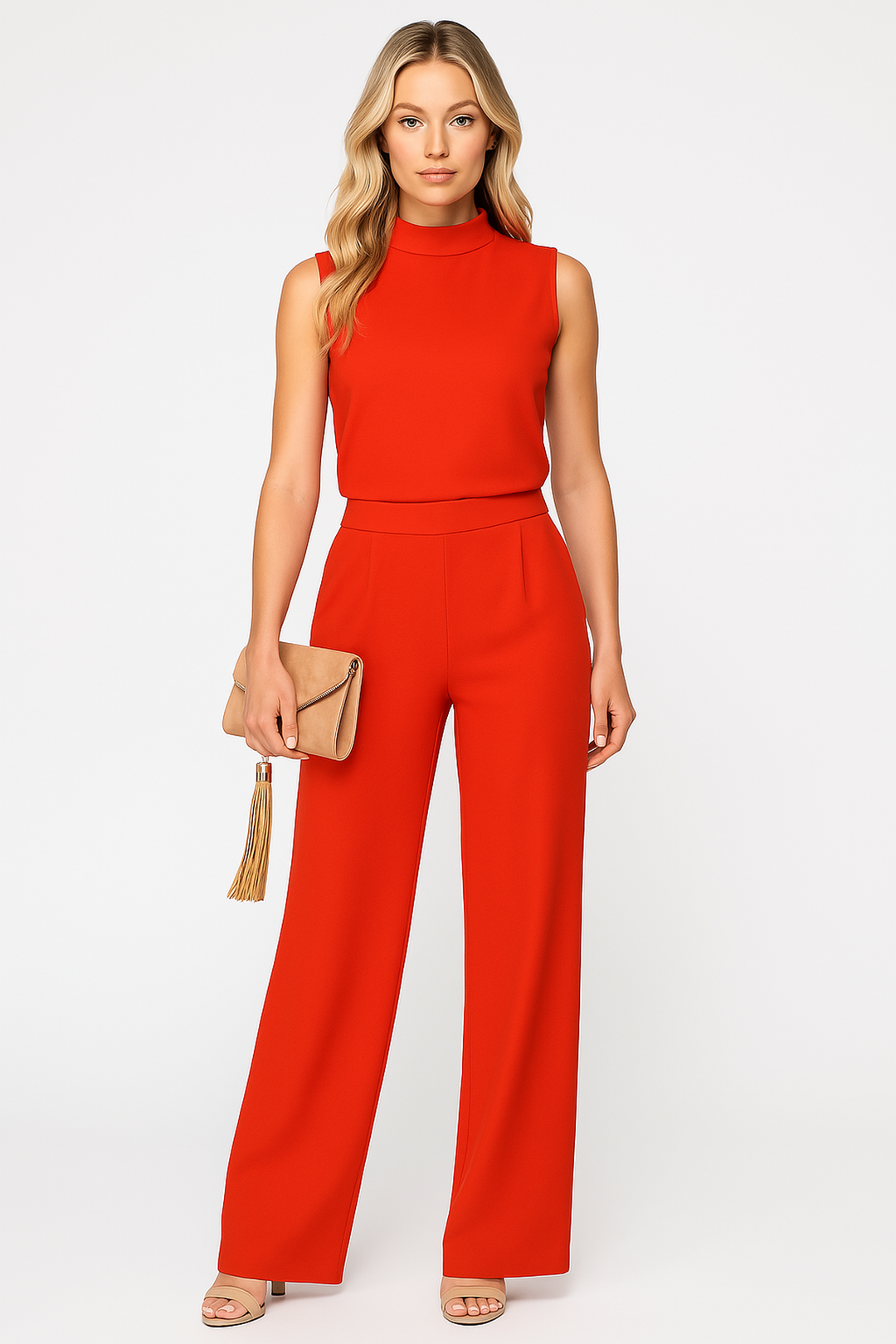 Women’s Sleeveless Jumpsuit with Wide Legs – Elegant Style for Day and Evening