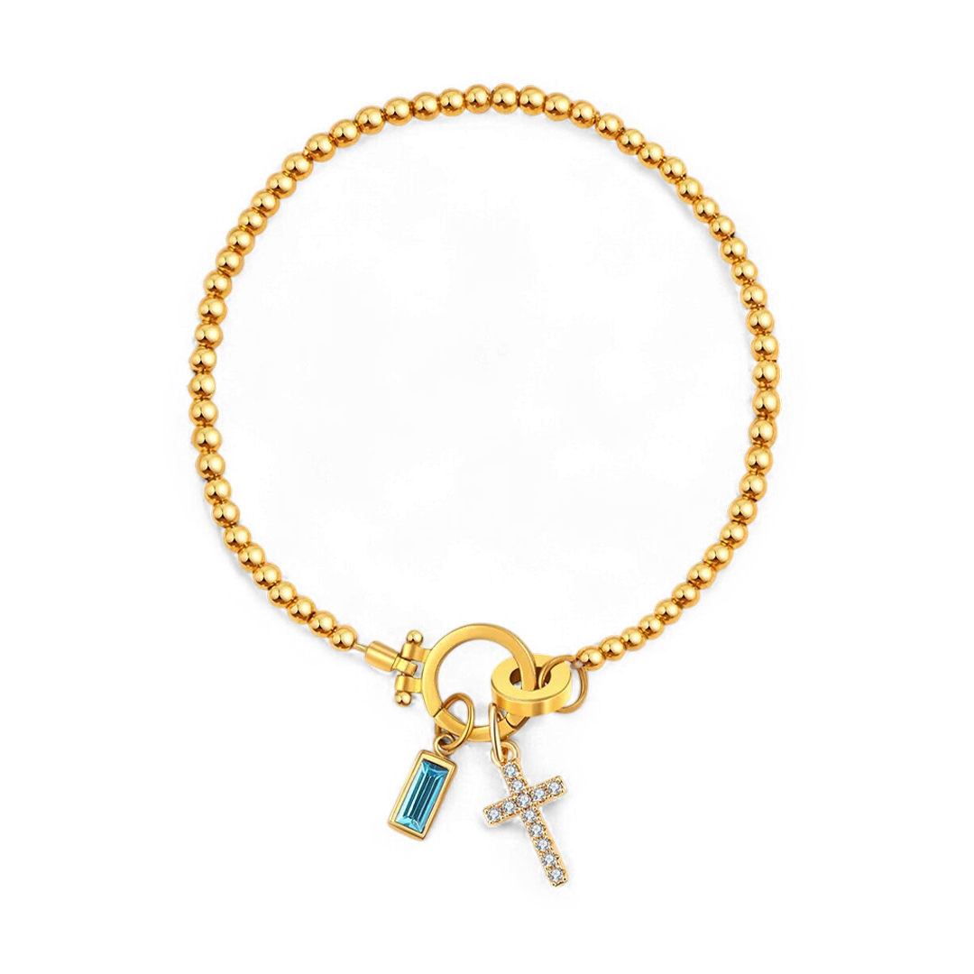 Eli Personal Bracelet with Cross Pendant - Elena Harper