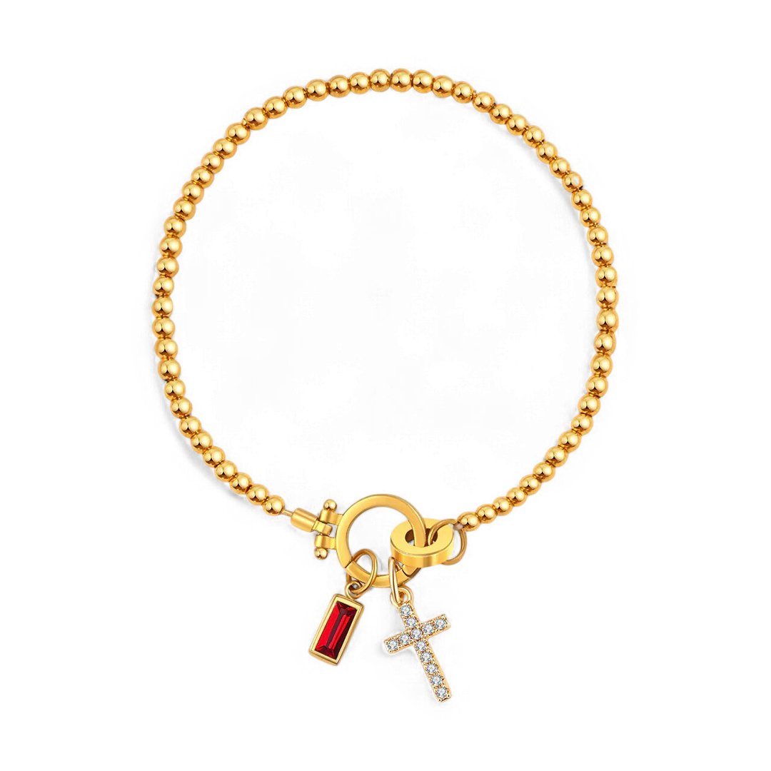 Eli Personal Bracelet with Cross Pendant - Elena Harper