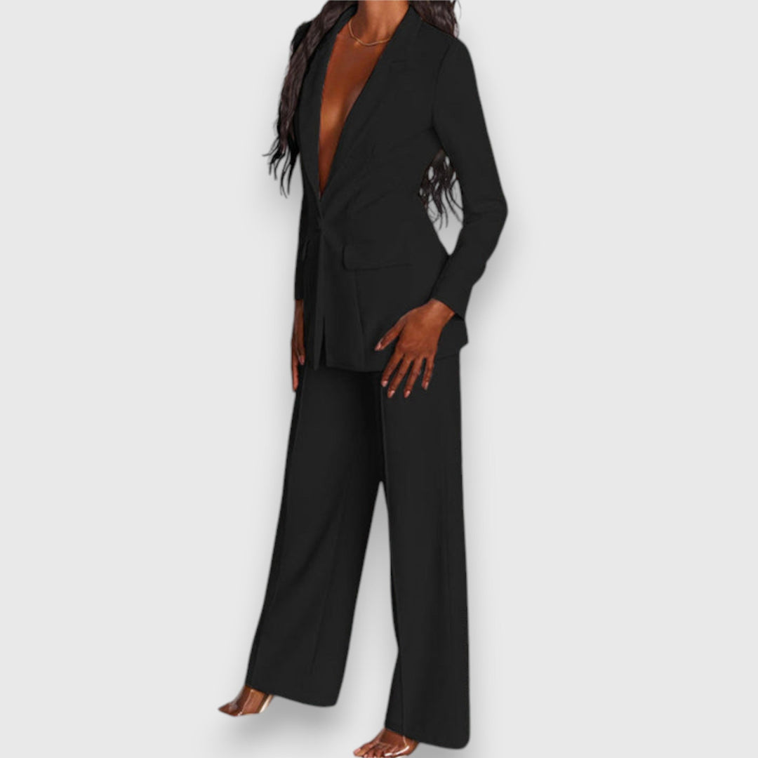 Women's Elegant Two-Piece Blazer & Trousers Set