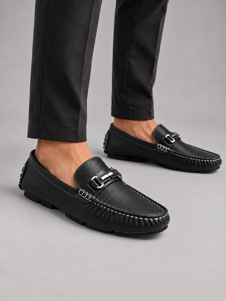Men’s Leather Driving Loafers Slip On Moccasin Shoes, view 6 - Elena Harper