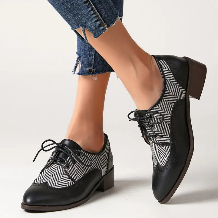 Women's Striped Lace-Up Shoes for Effortless Style