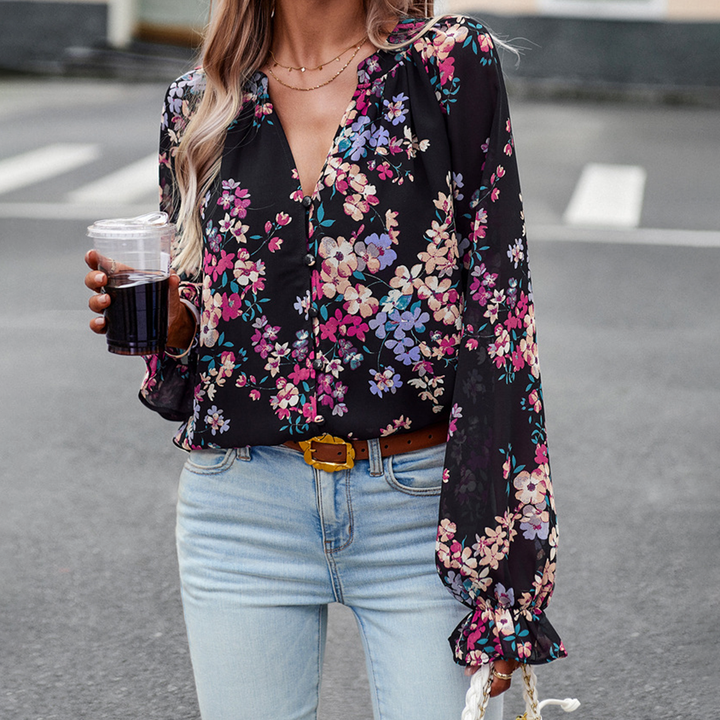 Evangeline™ Ladies' Blouse with Floral Print