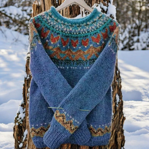 Jara – Knitted Jumper with Traditional Pattern