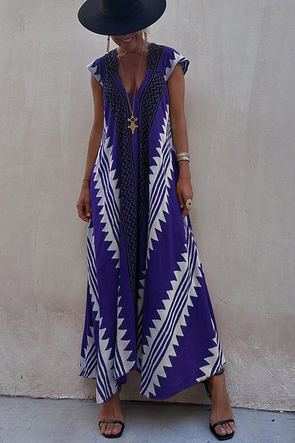 Camille | Casual Bohemian Dress with V-Neck