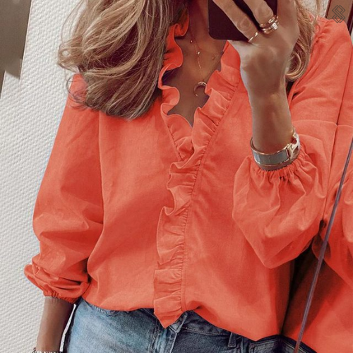 Women's Blouse | Ruffled Collar & Elegant Look