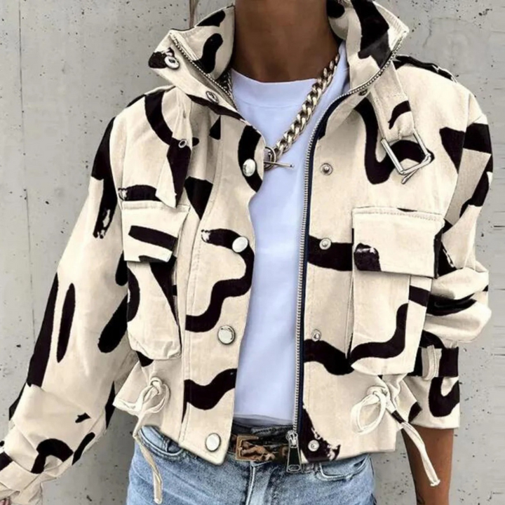 Bomber Jacket for Women Cropped | Stand-Up Collar & Windproof