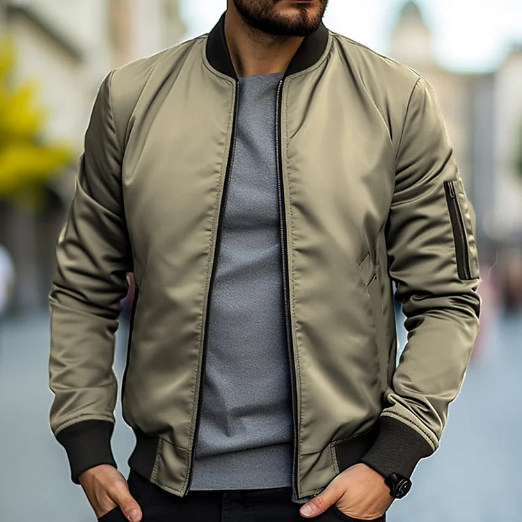 Bomber Jacket for Men | Zipper & Arm Pocket
