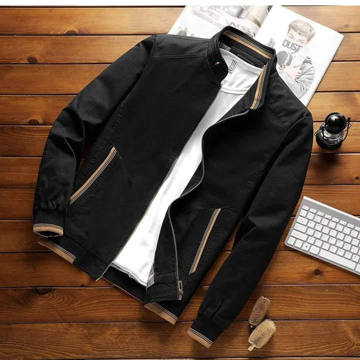 Bomber Jacket for Men | Ribbed Cuffs & Stand-Up Collar