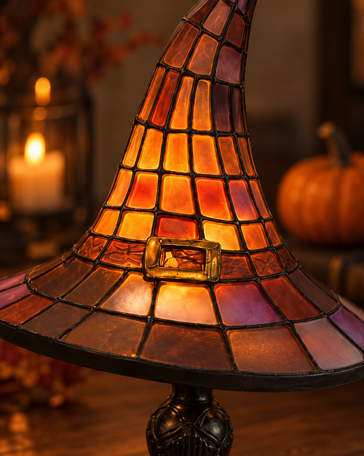 Halloween Table Lamp in the Shape of a Witch's Hat