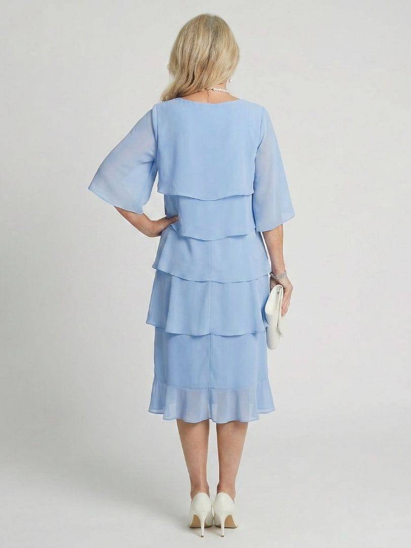 Emma & Rose Cape Town Brent layered tier midi dress featuring flowing fabric, tiered design, and a stylish silhouette.