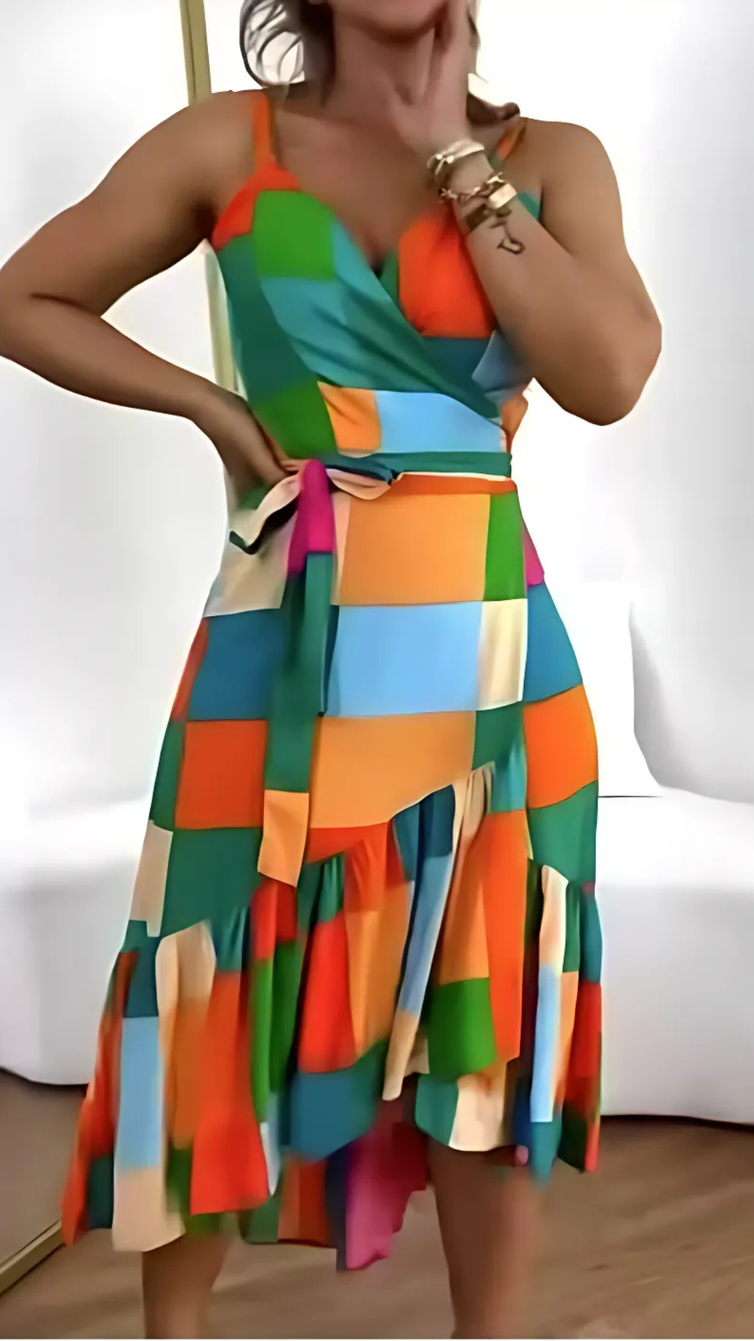 Britte Airy Tunic Dress with Resort Print, view 5 - Elena Harper